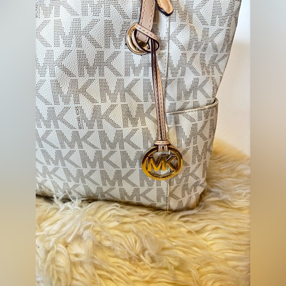 Michael kors white signature coated canvas and leather jet set tote - Picture 4 of 15